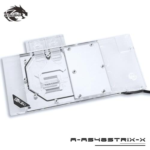 BYKSKI Water Block use for ASUS ROG STRIX RX590 / RX480-O8G-GAMING / RX470Video Card Full Cover Graphics Card Copper Block RGB