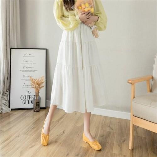 Womens Half-length skirt female summer 2021 new style drape is thin high waist A-line pleated polka-dot retro mid-length trend