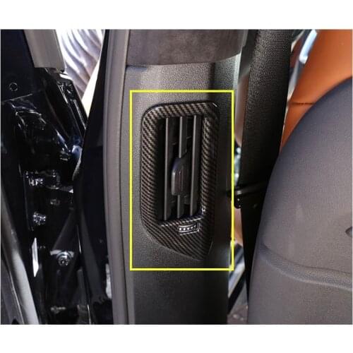 ABS Rear B-pillar Air Outlet Frame Decoration Cover Trim 2Pcs For BMW X5 2019 2020 2021 Carbon Fiber Color Car Styling Modified