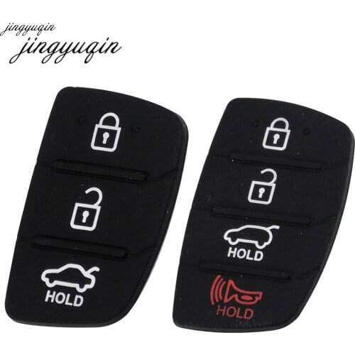 Jingyuqin 10pcs/lot 3/4 Button Flip Folding Remote Car Key Shell Case Rubber Pads For Hyundai Kia Key