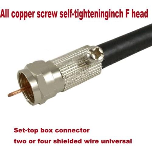 100 pcs All copper screw self-tightening inch F head Cable TV set-top box connector Closed line Antenna plug Fine needle