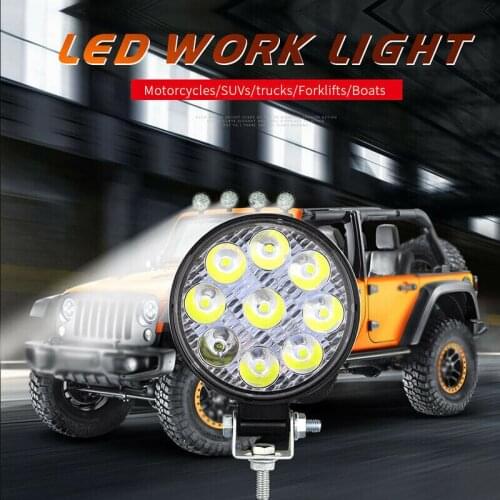 12-24V 27W 9 LED Work Light Flood Beam Lamp for Truck Off-Road Fog Driving 4X4 Tractor