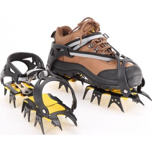 18 Teeth Crampons Winter Snow Boot Shoes Ice Gripper Anti-skid Ice Spikes Snow Traction Cleats Skiing Climbing Equipment