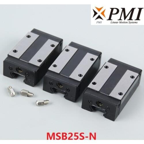 2pcs Original Taiwan PMI MSB25S MSB25S-N MSB25SSSFC N linear guideway slide block Carriage for CO2 laser machine CNC router