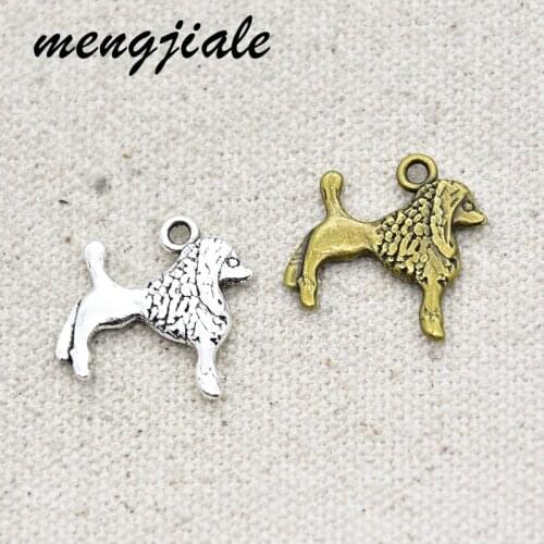 20Pcs Antique Silver Tone Dog Charms cat pendant for Jewelry Accessories Making 19*18mm