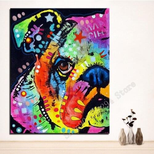 3D Needlework Diy Diamond Painting Colorful Dog Diamond Embroidery Full Pasted Decorative Wall Stickers Crafts Gift FF3007