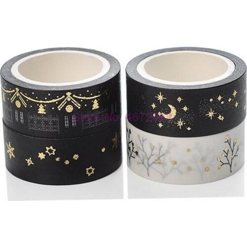 500pcs Moon Stars Washi Paper Masking Tapes 1.5cm X 5m Diy Scrapbooking Heart Stickers Gift Wrapping Sticker