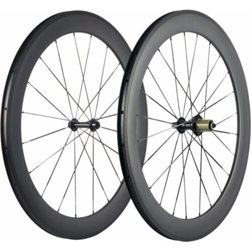 60mm Clincher Road Bike Carbon Wheelset Black UD Matte Race Bicycle Carbon Wheels With R13 Hub