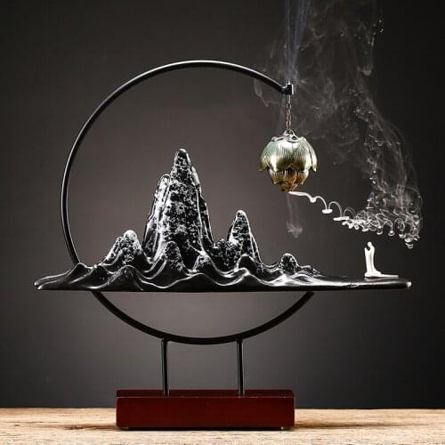 Tower Ceramic Waterfall Modern Incense Burner Mountain Electric Arabic Style Incense Burner Holder Incienso Quemador Waterfall