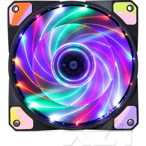 Newest Hot Colorful LED 120mm LED Ultra Silent Computer PC Case Fan 15 LEDs 12V With Rubber Quiet Molex Connector Cooling Fan