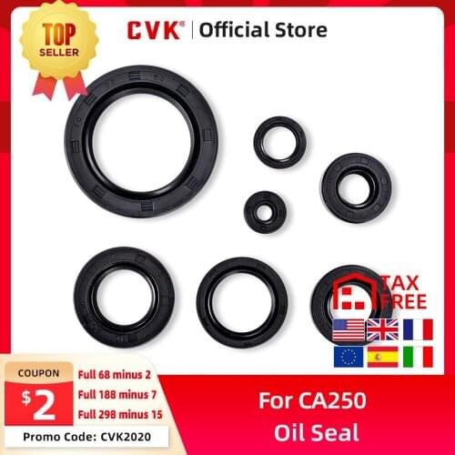 CVK 7PC/Seat Motorcycle Accessories Complete Engine Oil Seal Shock All cars Kit For Honda CA250 250