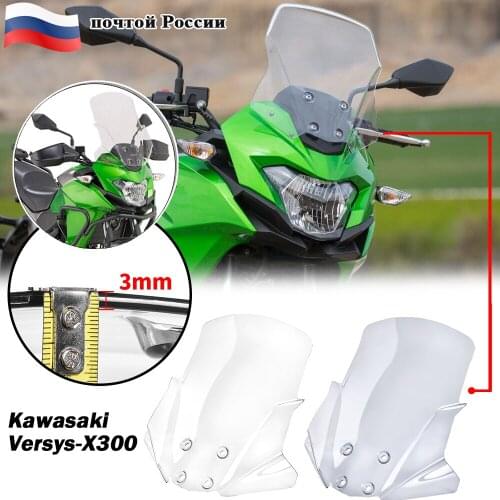 Versys-X300 Windscreen Windshield Wind Deflector For Kawasaki Versys X-300 VERSYS-X 300 2017-2021 2020 19 Motorcycle Pare-brise