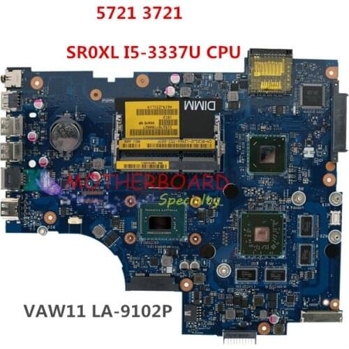 For board Inspiron 17R 5721 3721 laptop motherboard SR0XL I5-3337U CPU VAW11 LA-9102P CN-0C2GJ2 0C2GJ2 C2GJ2