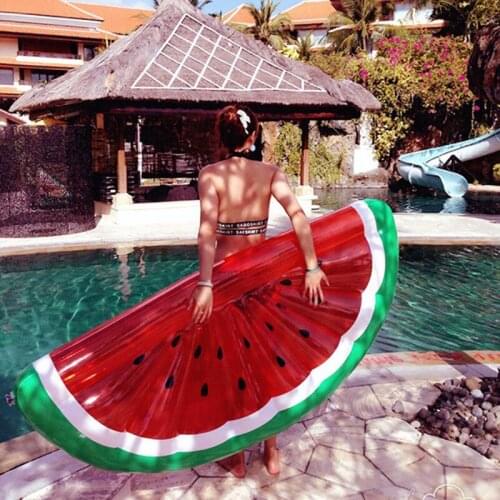 Giant Watermelon Inflatable Mattress Pool Float Toy Sunbathe Beach Mat Air Pad Buoy Eco-friendly Swimming Ring Circle Party Toys