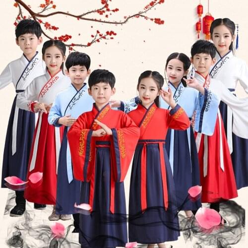 Hanfu For Boy Girl Traditional Chinese Costume Ancient Dynasty Folk Dress Festival New Year Outfit Tang Suit Cosplay Party Stage
