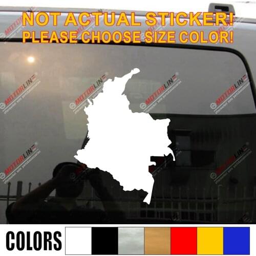 Map of Colombia Decal Sticker Car Vinyl Colombian pick size color die cut no background