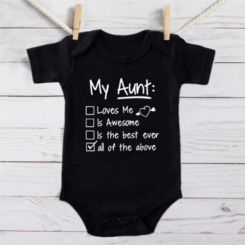 My Aunt Loves Me and Awesome Summer Funny Infant Baby Bodysuit Toddler Hipster Jumpsuit Trendy New Born Crawling Baby 0-24M