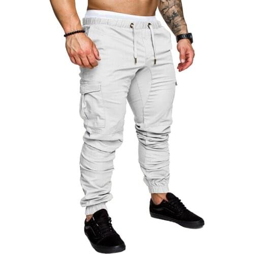 2020 Autumn Fashion New Tide Casual Trousers Mens Small Feet Long Cargo Pants 10 Color Men Pencil Pants Multi-pocket Sweatpants