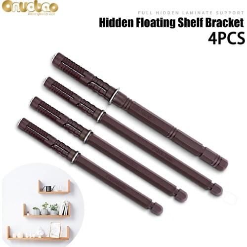 Onuobao 4PCS Floating Shelf Brackets Concealed Support Wall Bookshelf Partition Pin Fixed Connector