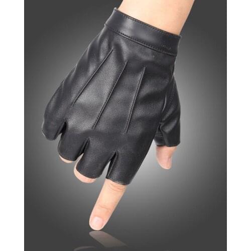 PU leather half-finger gloves for men and women outdoor sports riding driving gloves keyboard typing mobile game fishing gloves