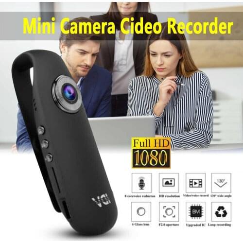 Wearable 1080P HD MiNi Camera Video Recorder with Night Vision Motion Detection Small Security Cam for Home Outside Camcorder