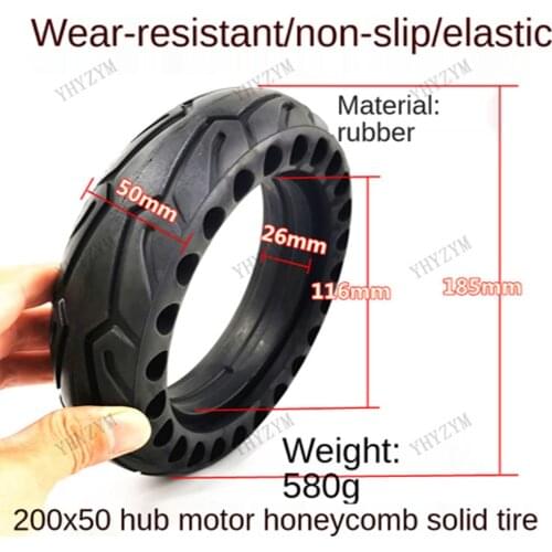 8 Inch 200x50 Tire Explosion-proof Honeycomb Soft Rubber Tire New Electric Scooter Motorcycle Solid Tyre E-Bike ES30 Tire