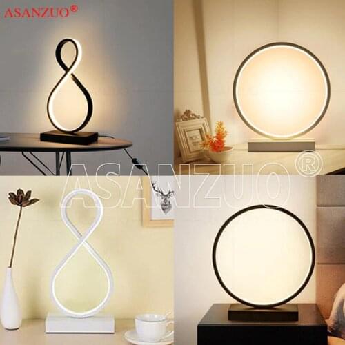 Modern Table Lamp Aluminum LED bedroom reading lamp Minimalist Type 8/circle nighstand lamp LED Bedside Lamp
