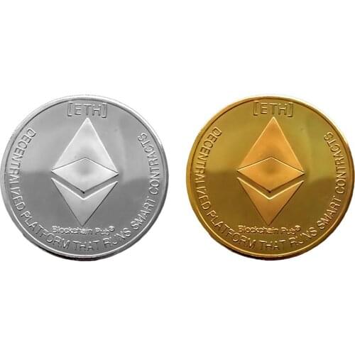 Ethereum Coin Souvenir Alloy Gold-plated Silver Plated Collectible Great Gift Ethereum Art Collection Physical Commemorative Coi