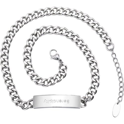 Unique Necklaces Fashion Hip-Hop Enghlish Letter Stainless Steel Statement Necklace For Men Party Jewelry