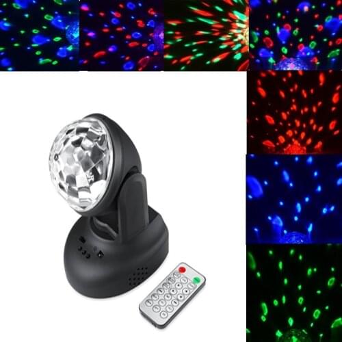 LED110V/ 220V Mini RGB Voice-Controlled Head Light DJ Equipment Stage Lamp Dancefloor Disco Automatic Family Party Room Light