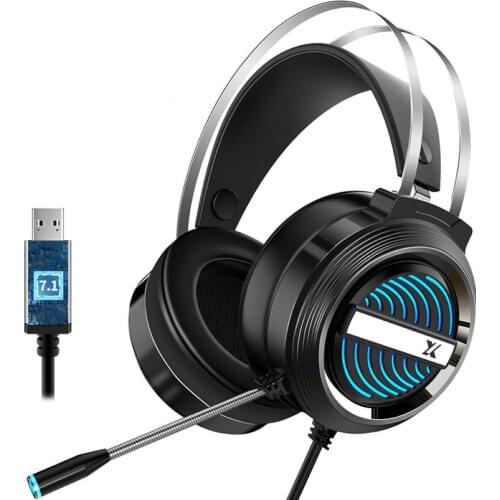 X7 Wired Deep Bass Stereo Gaming Heasdset with LED Light Microphone for PS4