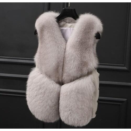 Fox Natural Women Fur Vest Winter Real Fox Fur Coat Female Waistcoat Sheepskin Patchwork Sleeveless Jacket 17414 WYQ1148
