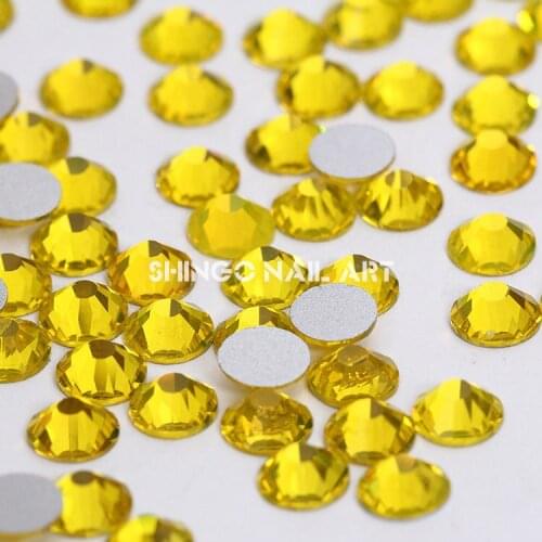 1440pcs the citrine color Non Hotfix Flatback Rhinestones for Nails 3D Nail Art Decoration Glitter Crystal