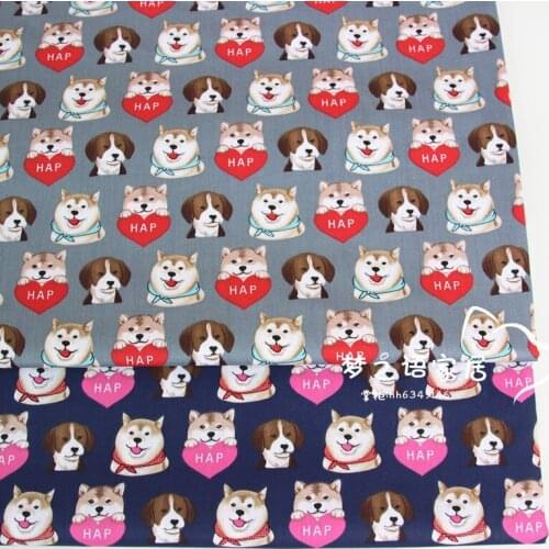 160cm*50cm Cute cartoon puppy newborn cotton fabric DIY bedding apparel dress patchwork fabric kids handwork cotton cloth tecido
