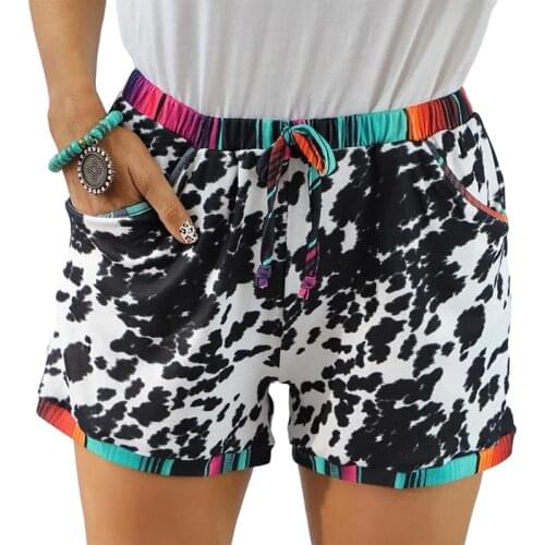 2021 Summer New Leopard High Waist Elastic Shorts Casual Short Pant Leopard Women Beach Loose Pants Plus Size S-5XL