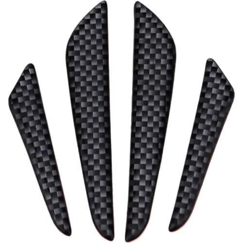 4pcs/lot Black Silver Carbon Fiber Fit Front Bumper Lip Splitter Fin Air Knife Auto Body Kit Car Spoiler Canards Valence Chin