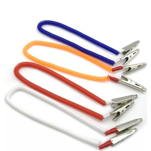 5 Pcs Dental Spring Chain Clips Dental Paper Bibs Napkin Holder Chain Clips Tools Yellow + Red