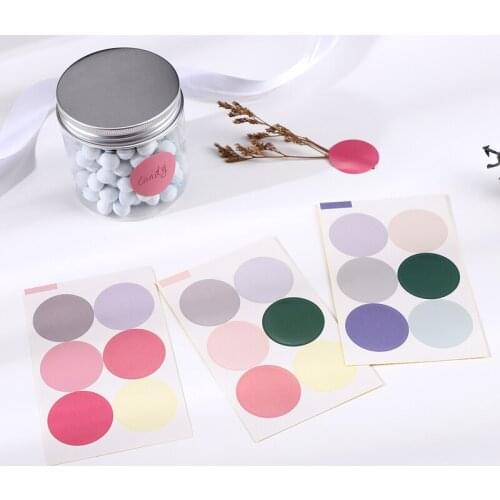 60PCS/120PCS Morandi Candy Color Point Sticker Round Paper Stickers Party Birthday Packaging Biscuit Bag Label Sealing Stickers
