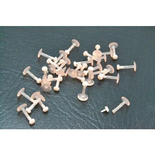 Free shippment LOT50pcs Body Piercing -UV Flexible Retainer Nude Lip Labret Ring Push In Ear Helix Bar Lip Piercing 16gx8mm