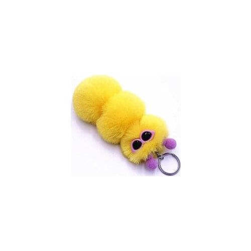 New Cute small insect Keychain Cute Candy Color Cartoon Plush Bag Pendant Car Key Chain Accessories