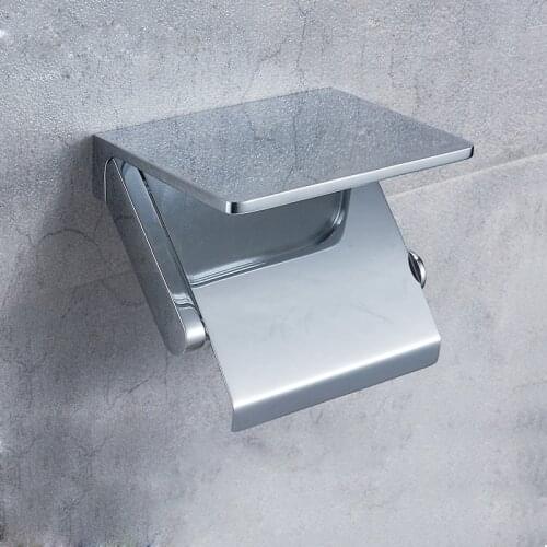 Bathroom Toilet Paper Holders Chrome Finish Brass Towel Holder And Phone Holder Wall Mount Toilet Paper Holder Bathroom Hardware