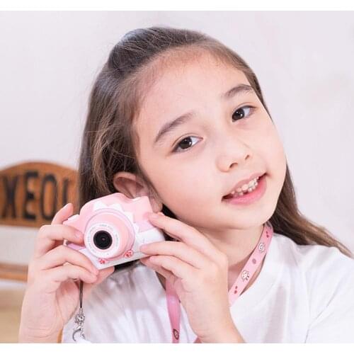 Cartoon Lion Cute Children Digital Camera Photo and Video Playback Simple Game 2400 Pixels with 16G Memory Xmas Gifts