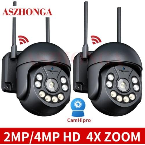 Security MINI WIFI PTZ Dome IP Camera Wireless 1080P 4MP HD CCTV Outdoor 4X Digital Zoom Auto Tracking Surveillance Cam CamHipro