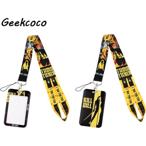 J2427 Fashion Horror Movie Necklack Lanyard Key Gym Strap Multifunction Mobile Phone Decoration With Card Holder Cover