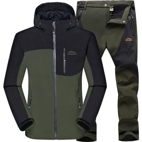 Winter Military Tactical Fleece Jacket Sets Men Casual Thick Warm Polar Army Clothes Trekking Waterproof Windbreaker Hooded Coat