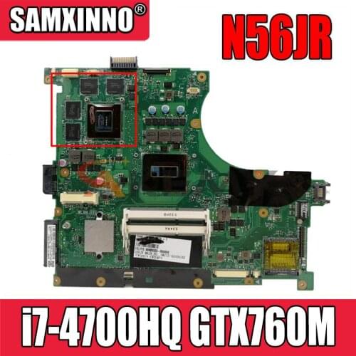 N56JR Motherboard i7 4700HQ GTX760M For ASUS N56J G56J G56JR laptop Motherboard N56JR Mainboard N56JR main board EDP