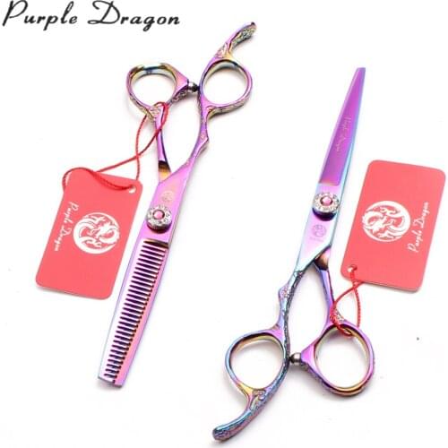 Left-Hand 5.5" 6" Multi-color Japan 440C Straight Scissors Thinning Shears Professional Pets Shears Grooming Scissors Set Z8002