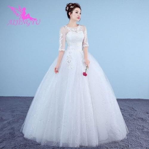 AIJINGYU Royal Wedding Dress Affordable Gowns In Ivory Bridal Shop Victorian Newest Tulle Marriage Gown Online
