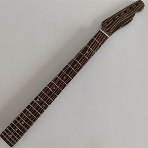 Zebra wood 22 Frets Electric Guitar Neck Replacement TL style Gloss