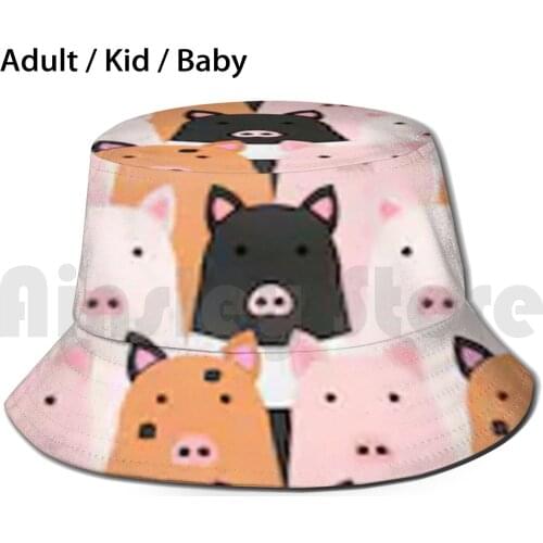 Cute Pig Pattern Pigs Piggy Piiggies Sun Hat Foldable UV Protection Cute Pig Pattern Pigs Piggy Piiggies Animal